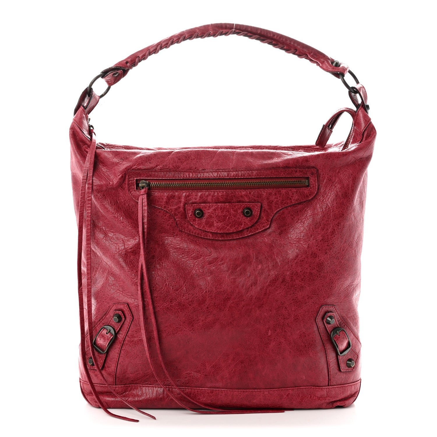 Balenciaga Agneau Classic Hardware Day Hobo Pourpre