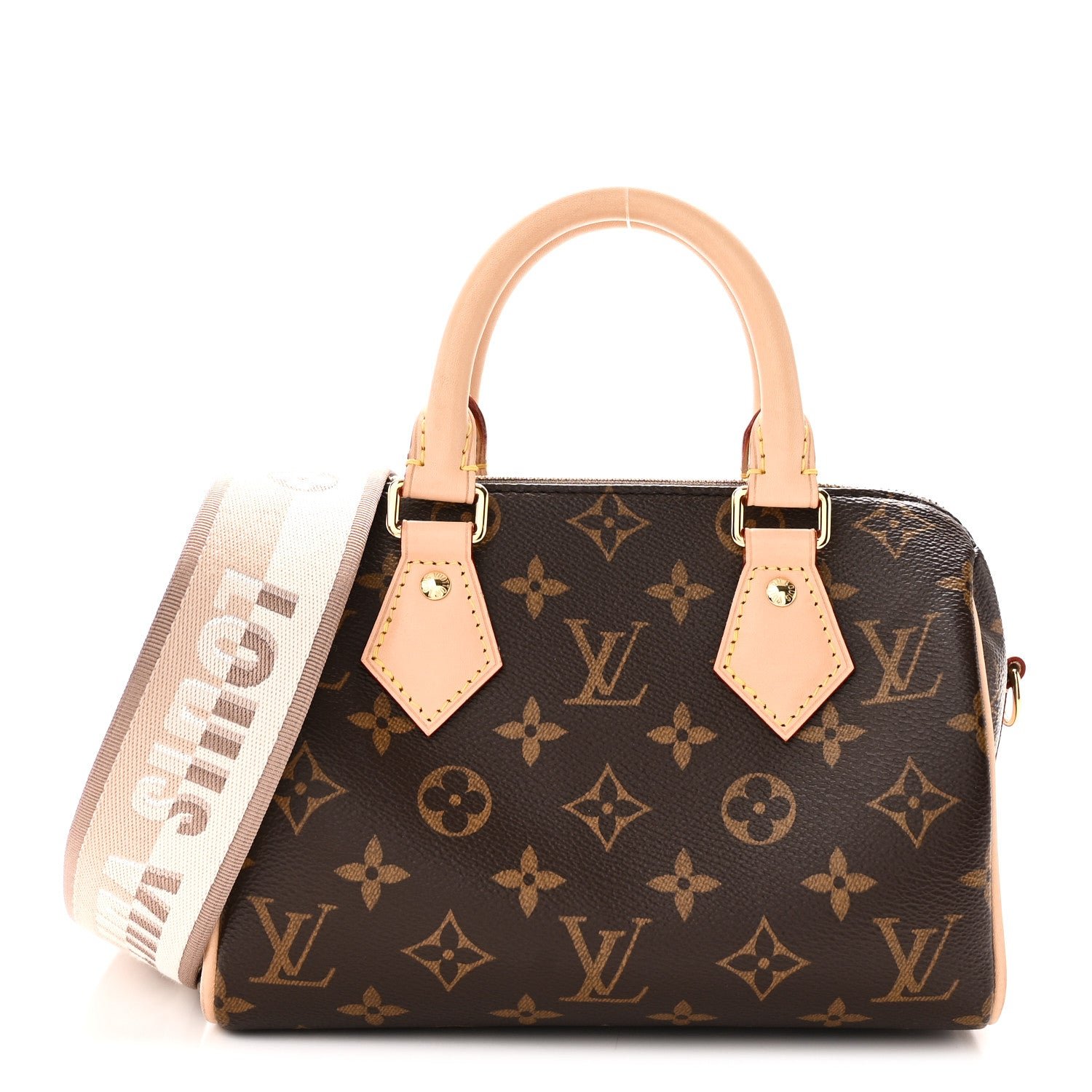 Louis Vuitton Monogram Speedy Bandouliere 20 Beige