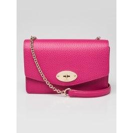 Mulberry Pink Heavy Grain Leather Small Darley Crossbody Bag