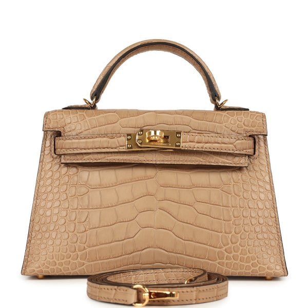 Hermes Hermes Kelly Sellier 20 Chai Matte Alligator Gold Hardware