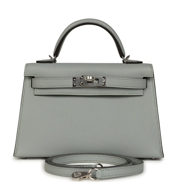 Hermes Hermes Kelly Sellier 20 Bleu Glacier Epsom Palladium Hardware
