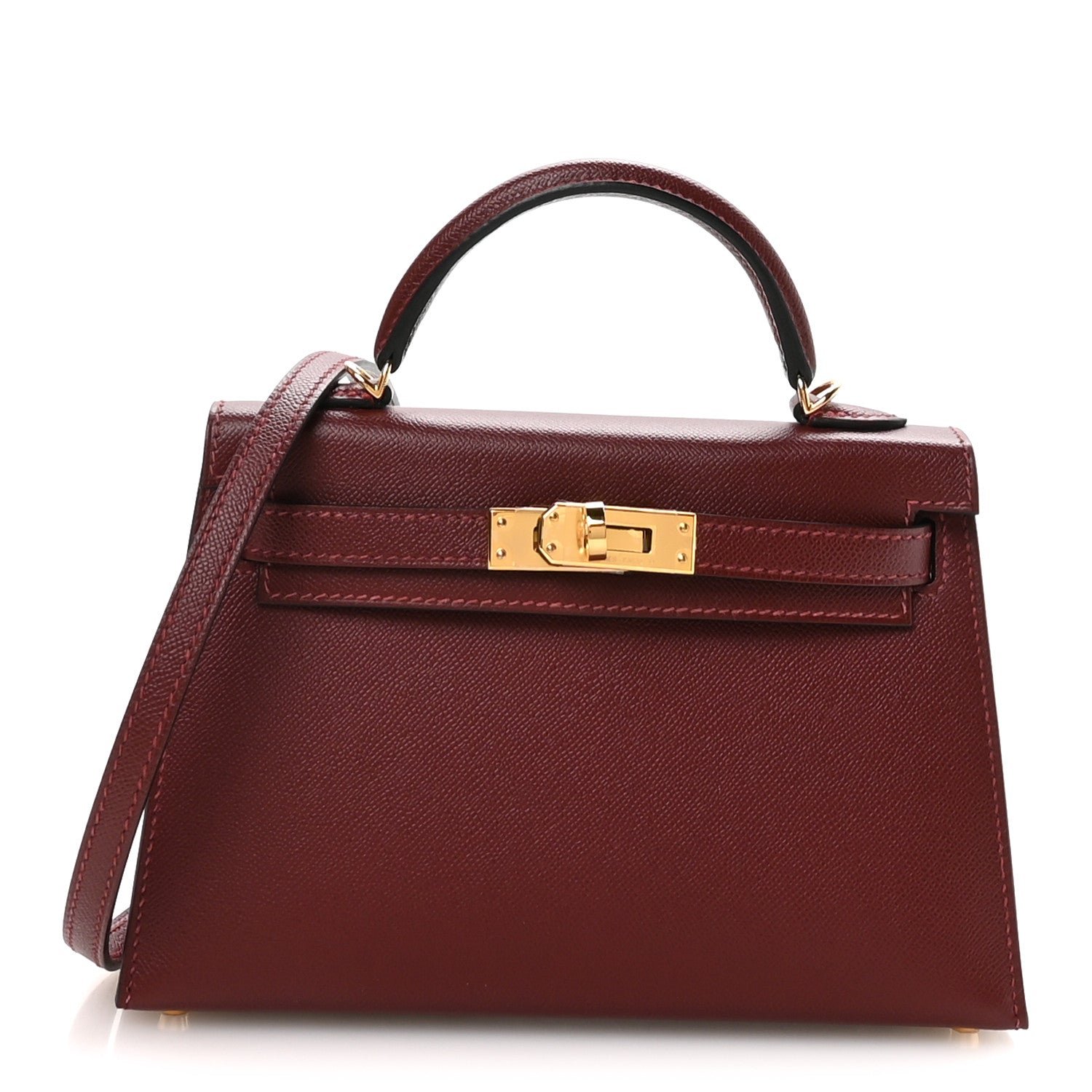 Hermes Madame Calfskin Mini Kelly Sellier 20 Rouge H