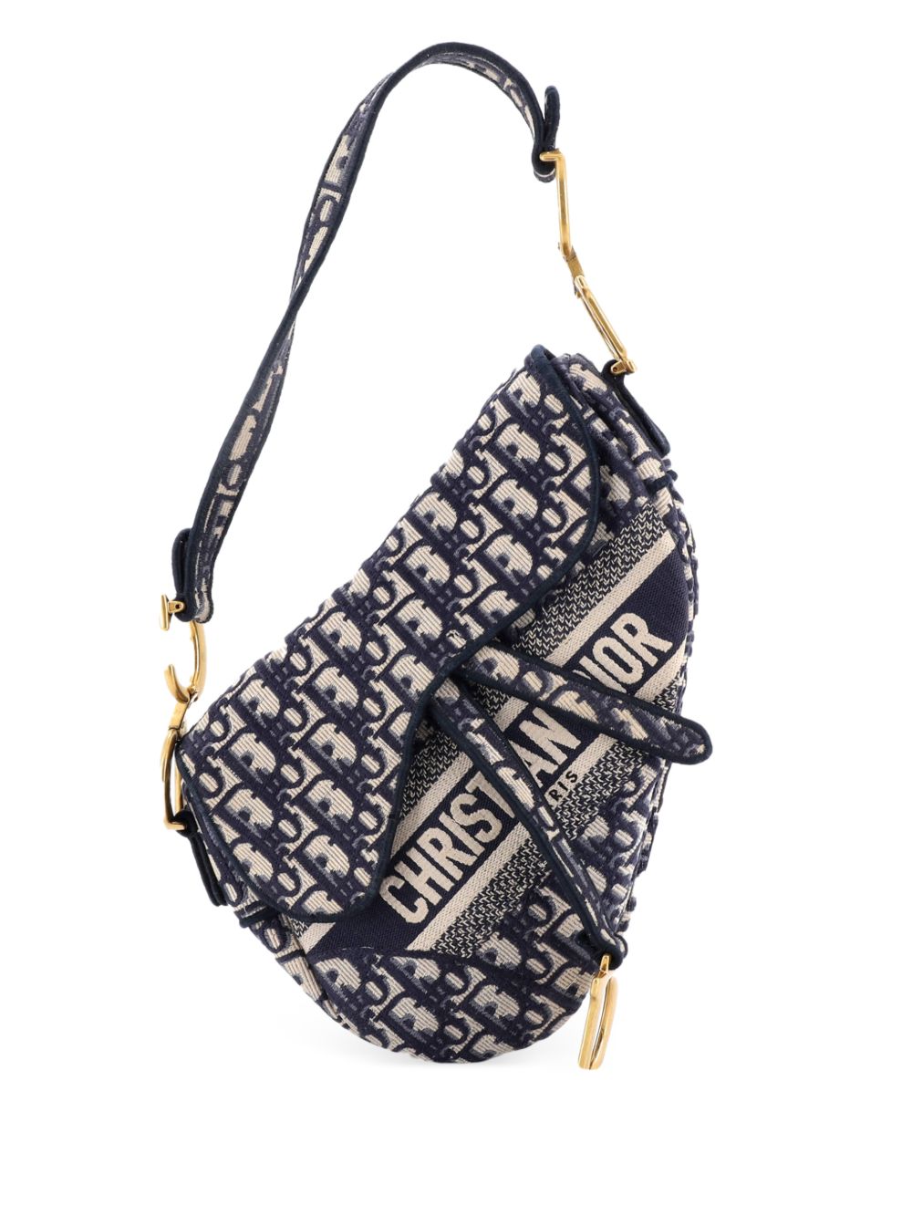 Dior Saddle Handbag Logo Embroidered Oblique Canvas Medium shoulder bag