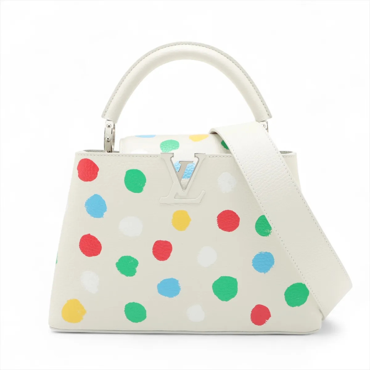 Louis Vuitton x Yayoi Kusama Taurillon Capucines BB M21637 White There was an RF