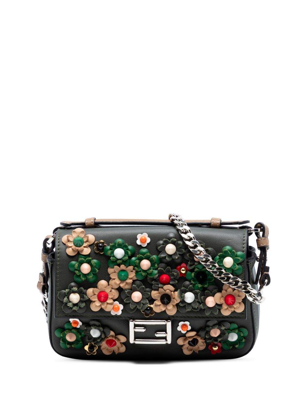 2010-2026 Micro Bicolor Leather Flowerland Double Baguette satchel