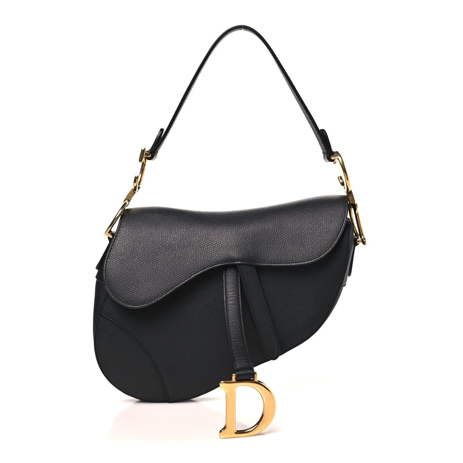 Dior Grained Calfskin Saddle Bag Black