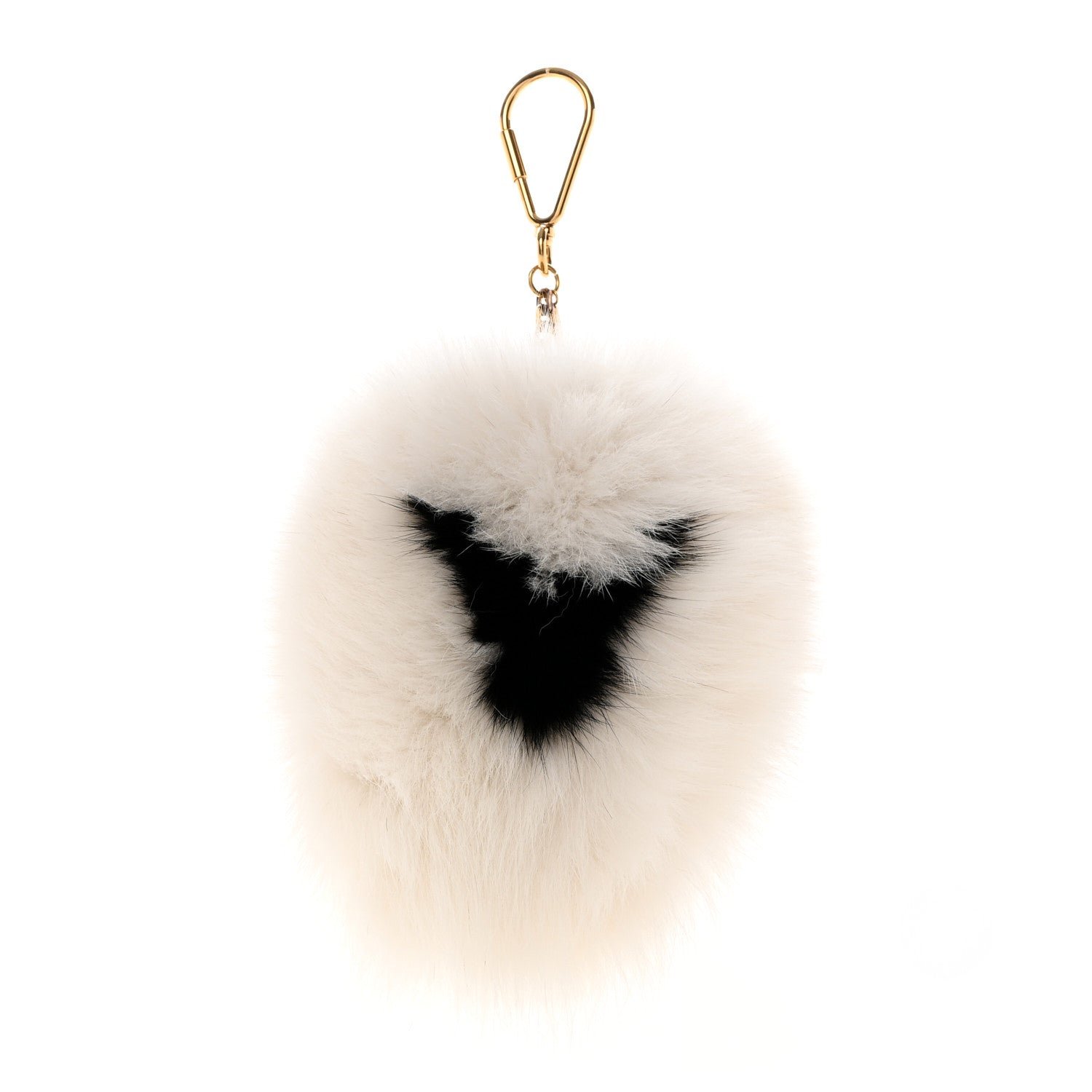 Louis Vuitton Fox Fur Fuzzy V Bag Charm White