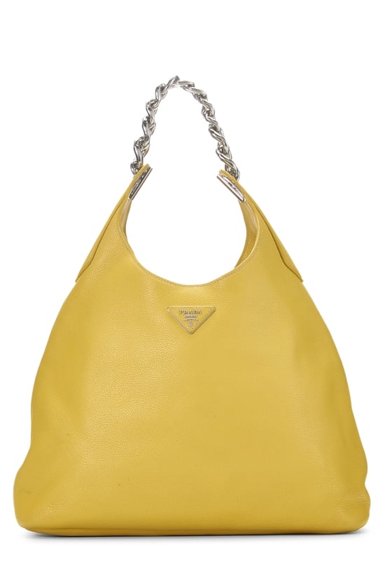Yellow Vitello Daino Chain Hobo Medium