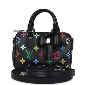Louis Vuitton Louis Vuitton X Murakami Nano Speedy Bag Black Multicolor Monogram Silver Hardware