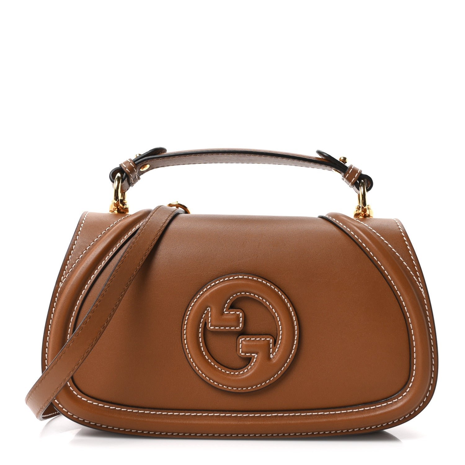 Gucci Roxy Calfskin Medium Blondie Top Handle Bag Brown