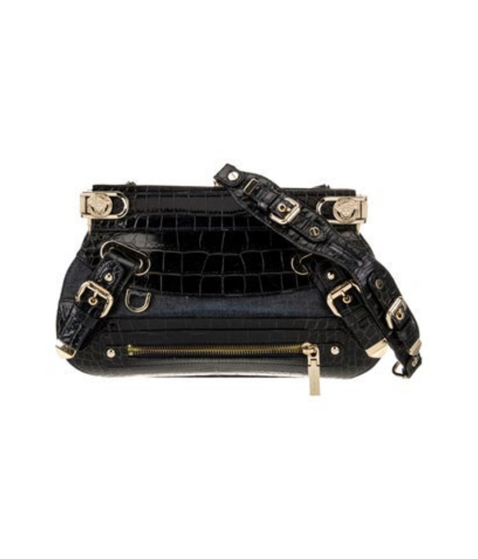 Versace Embossed Leather Shoulder Bag