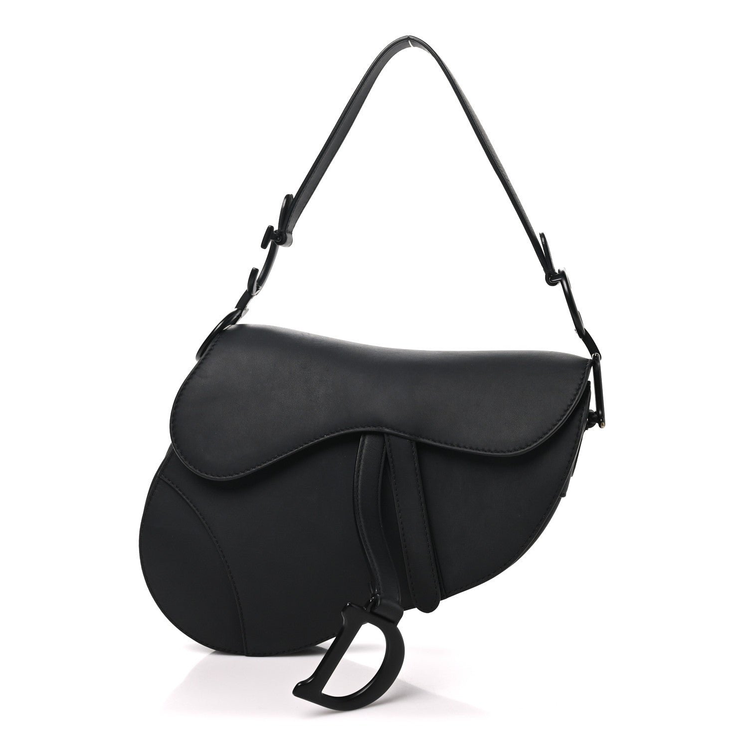 Christian Dior Ultra Matte Calfskin Saddle Bag Black