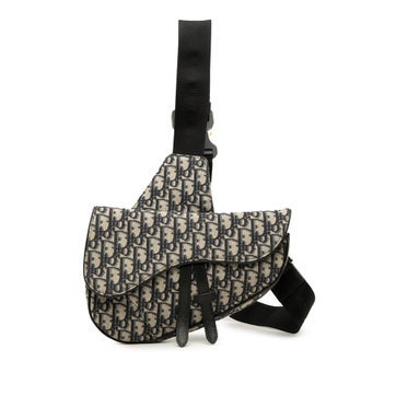 Oblique Canvas Saddle Crossbody
