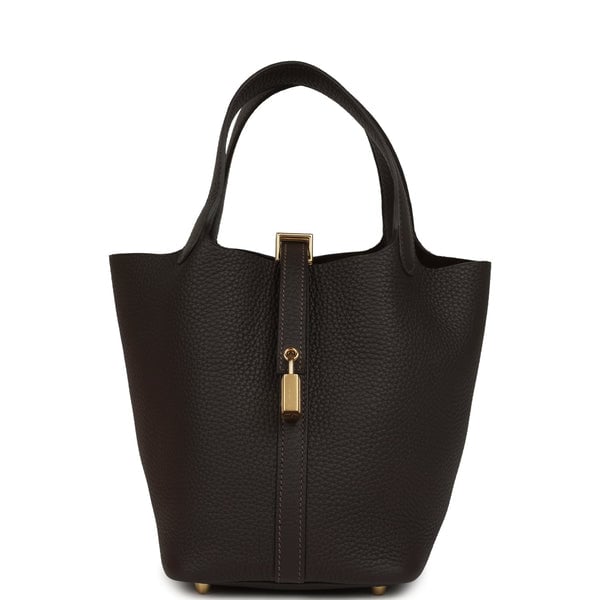 Hermes Picotin Lock 18 Bai Brun Clemence Gold Hardware