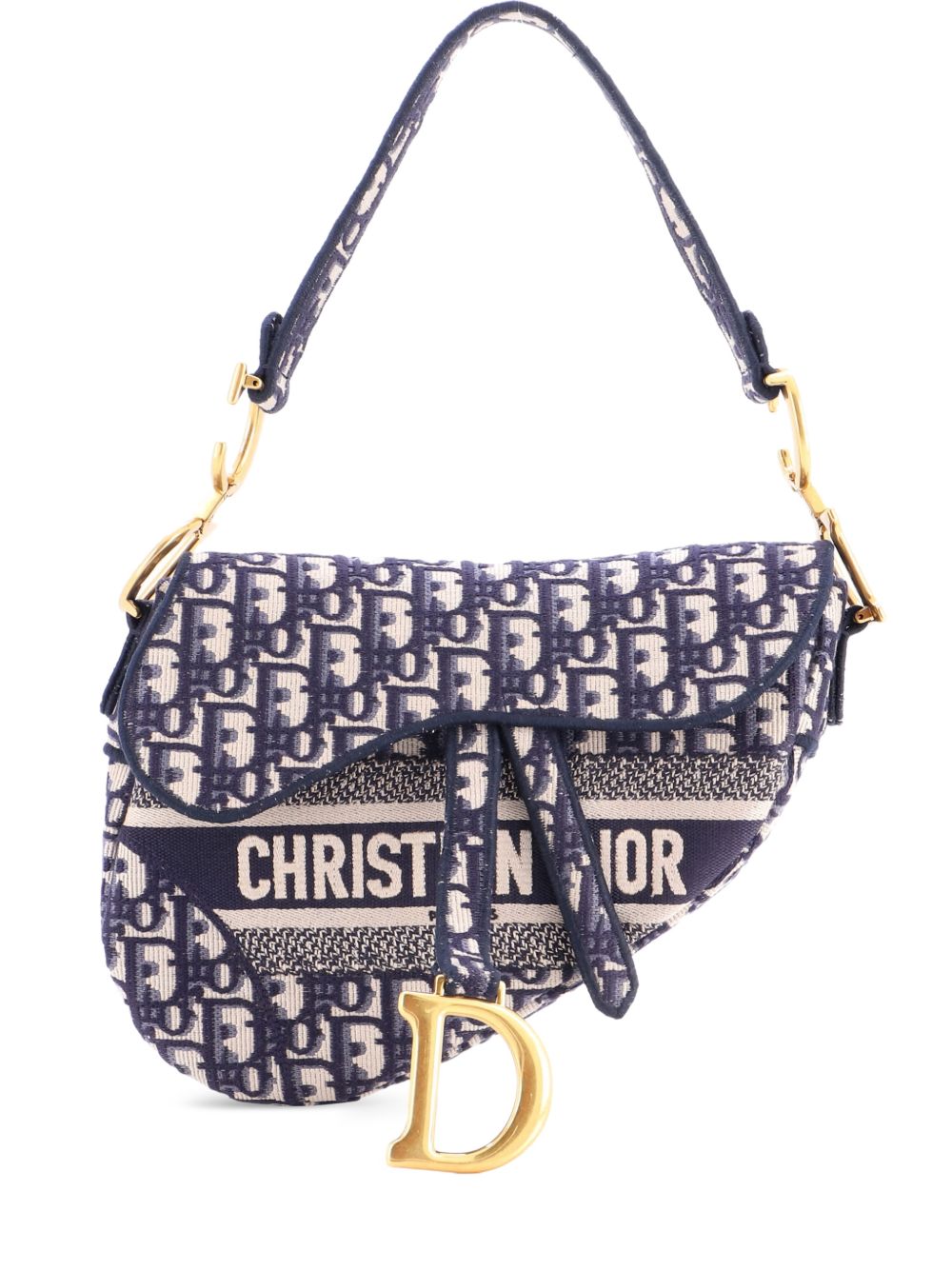 Saddle Handbag Logo Embroidered Oblique Canvas Medium shoulder bag