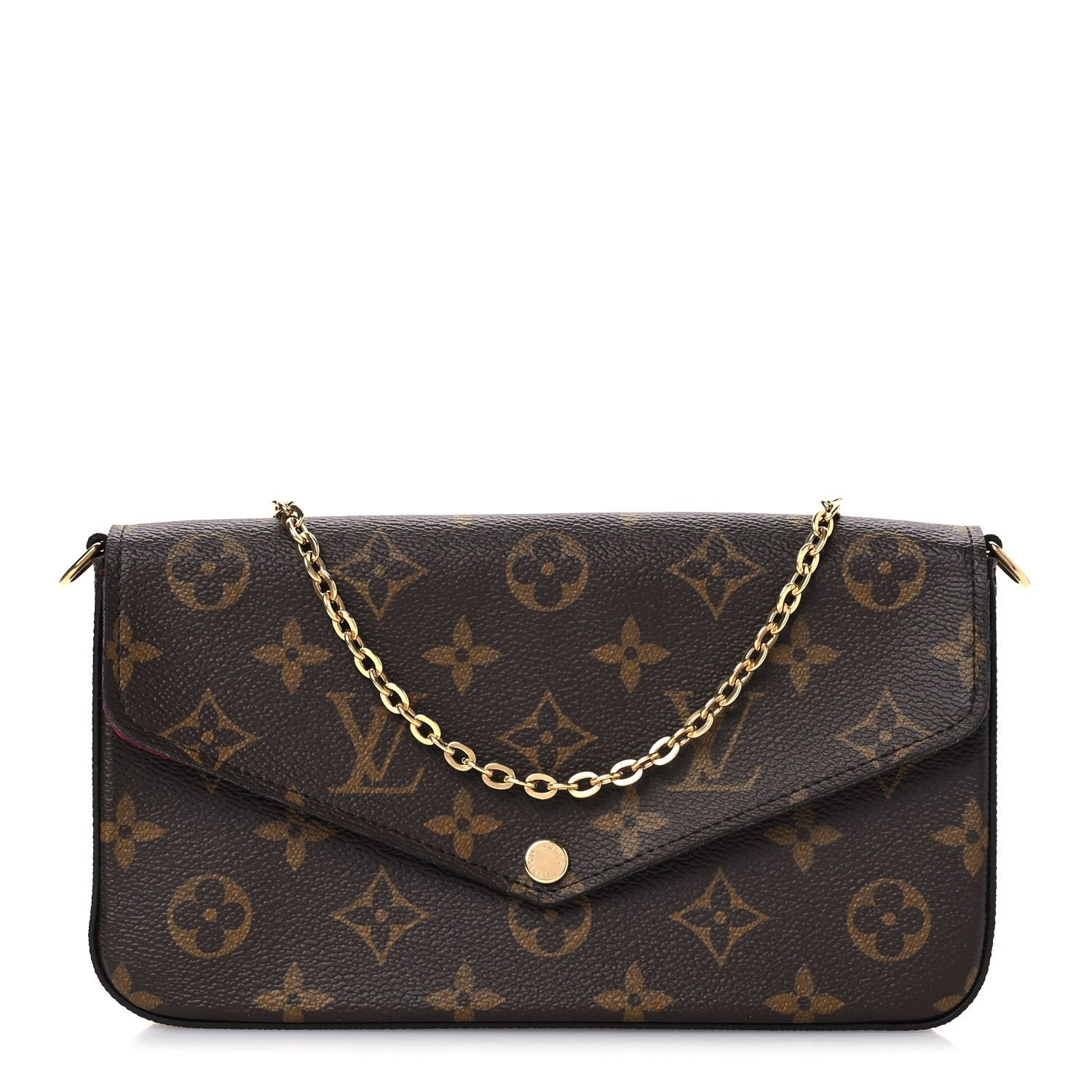 Louis Vuitton Monogram Pochette Felicie Chain Wallet Fuchsia