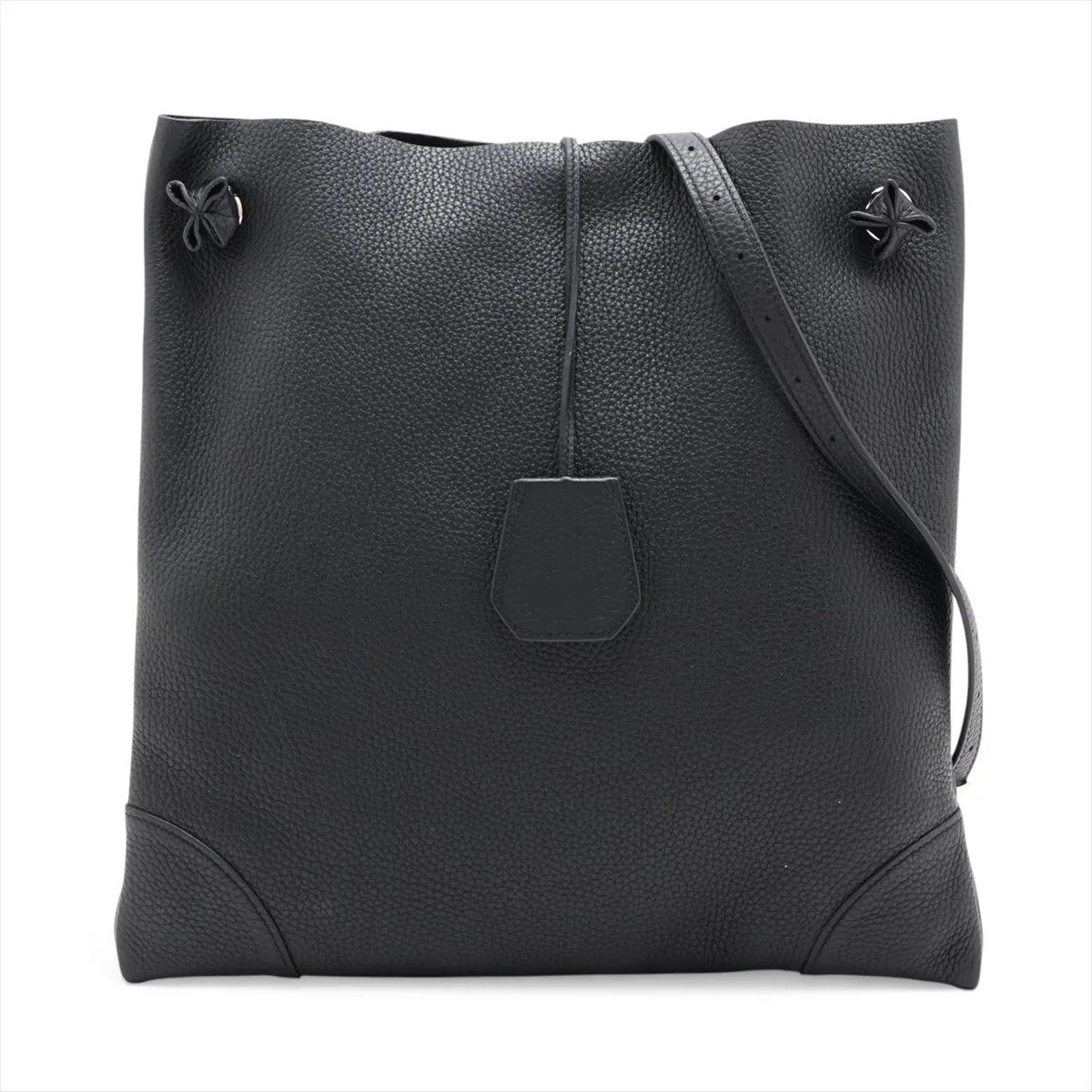 Hermès Silky City 33 Taurillon Clemence Black Silver Metal Fittings