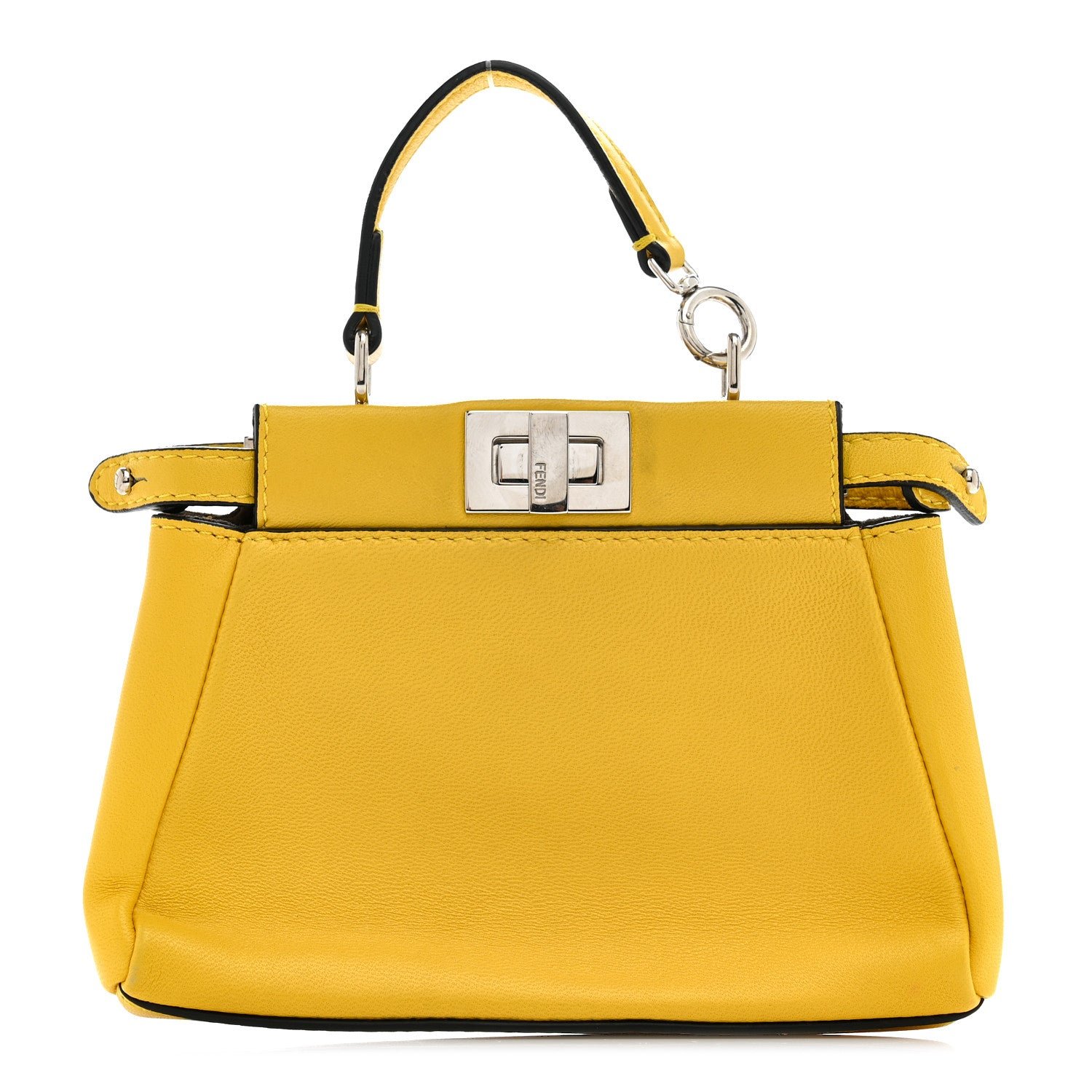 Fendi Shiny Nappa Micro Peekaboo Iconic Satchel Sunflower