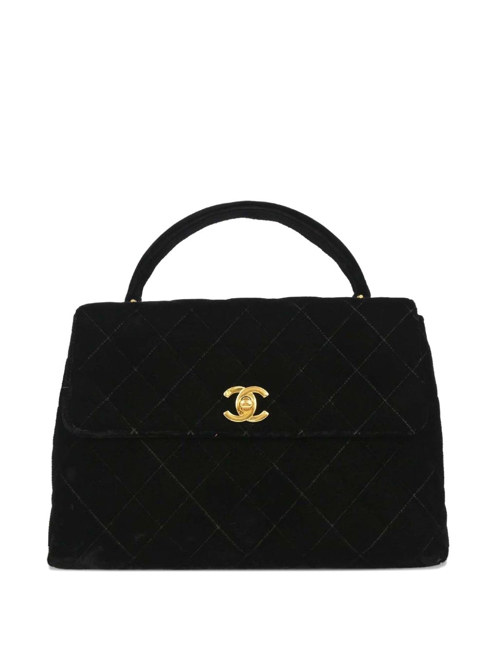 1997 quilted velvet kelly tote bag