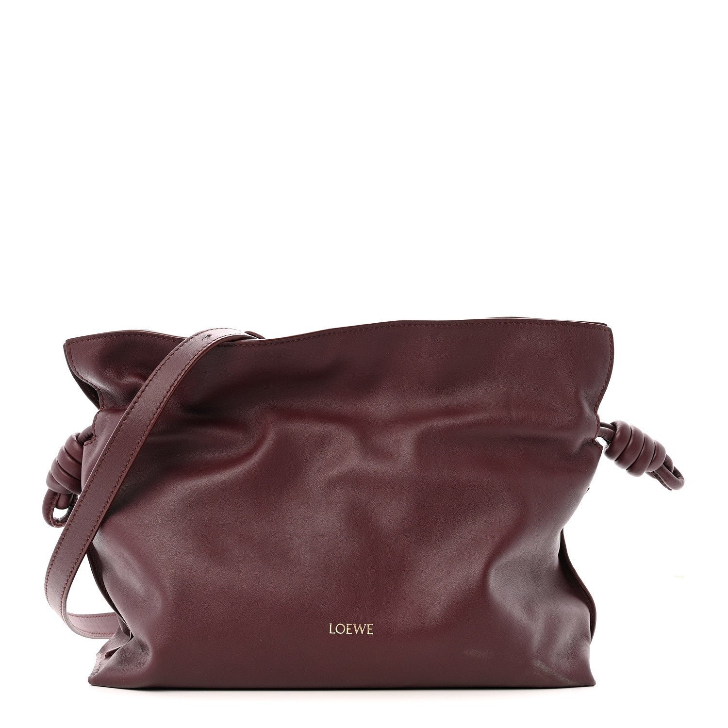 Loewe Nappa Medium Flamenco Knot Bag Dark Burgundy
