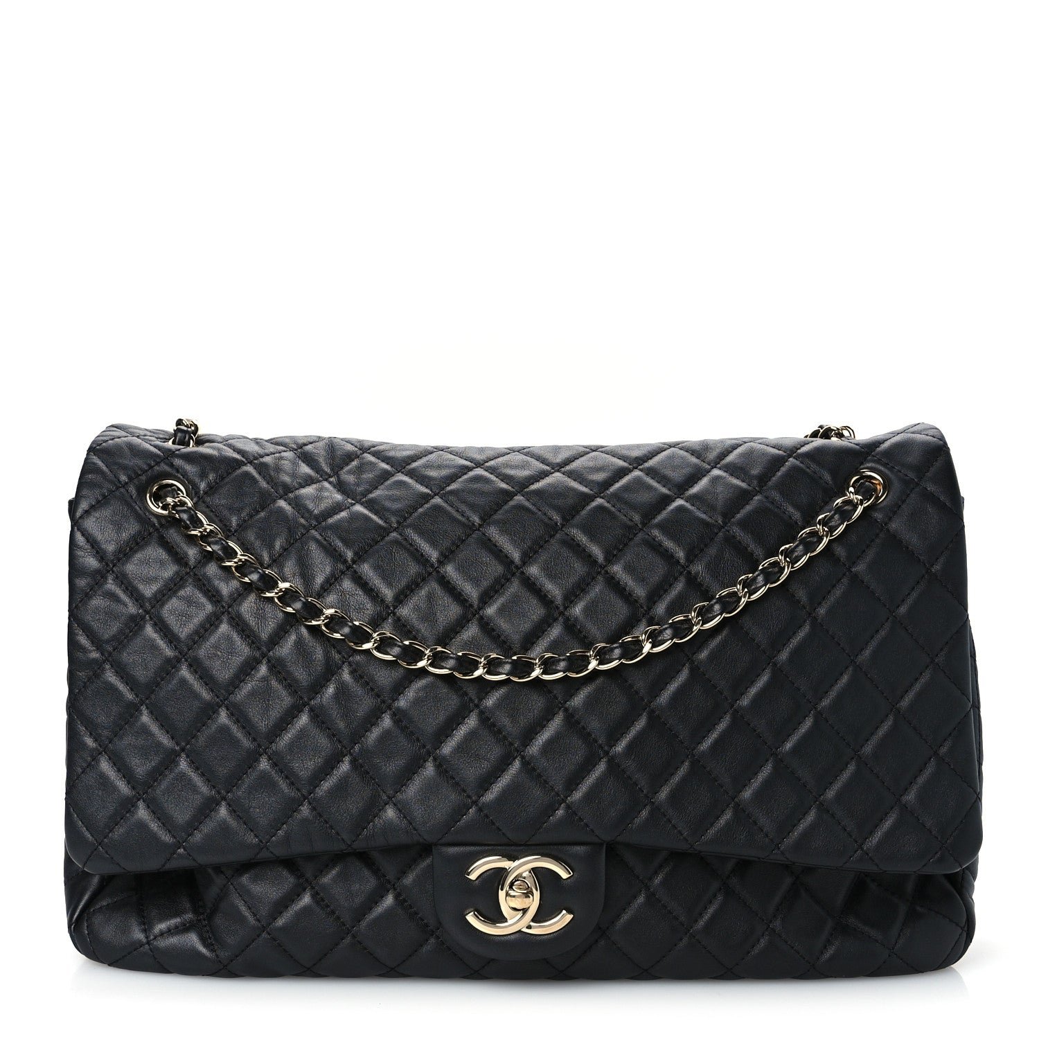 Chanel Calfskin Quilted XXL Travel Flap Bag Black