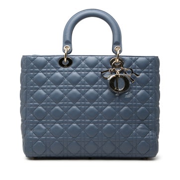 Lambskin Large Lambskin Cannage Lady Dior