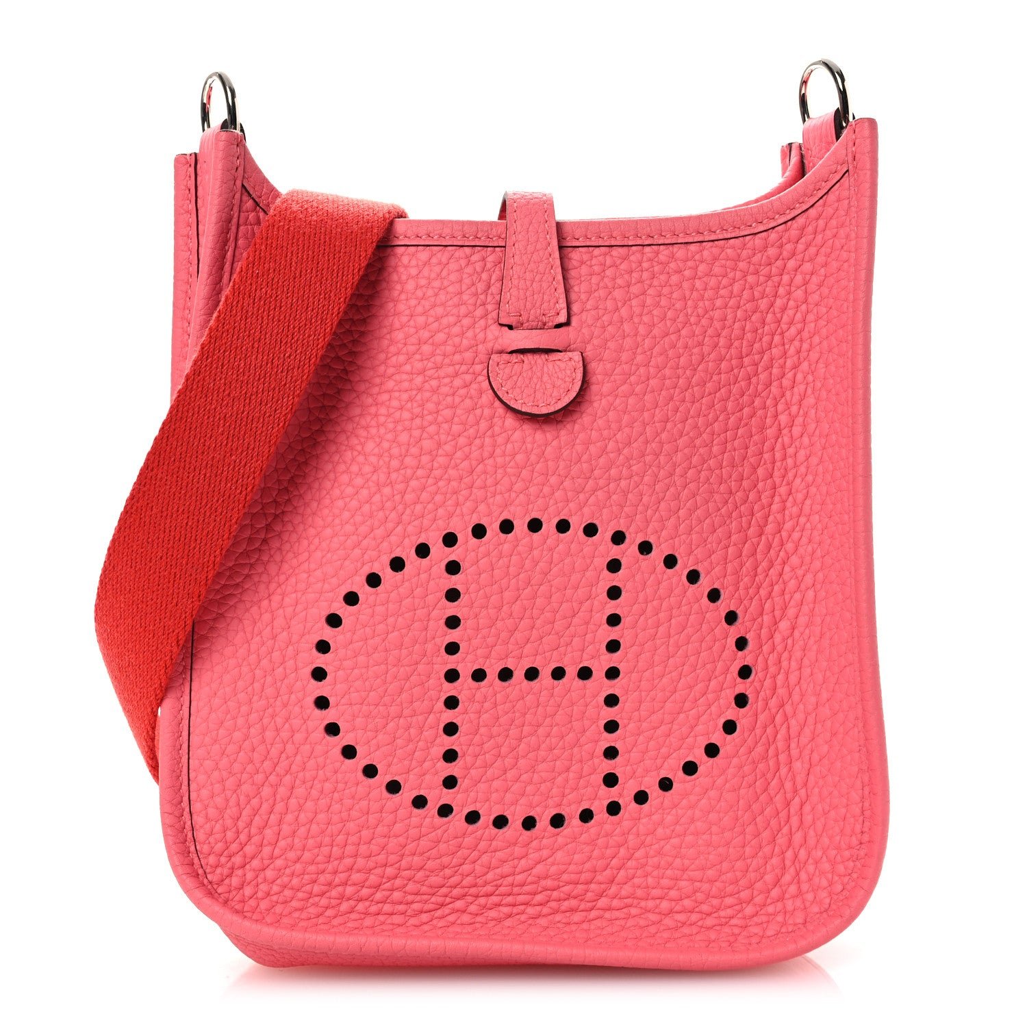 Hermes Hermes Taurillon Clemence Amazone Evelyne TPM Rose Azalee Rouge Pivoine