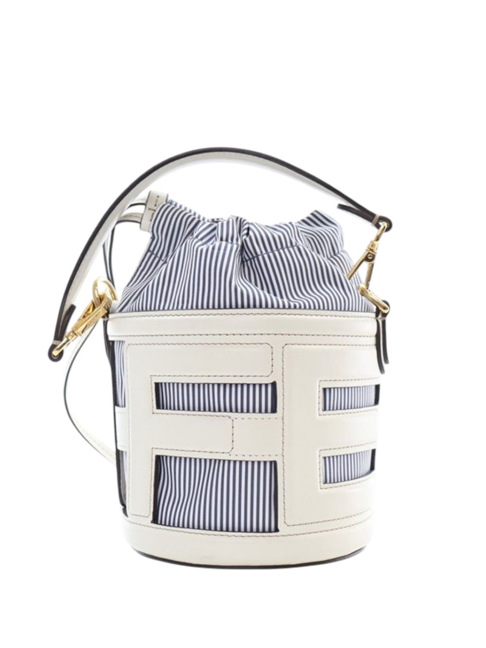 2010-2026 Mini Leather and Canvas Logo Step Out Bag bucket bag