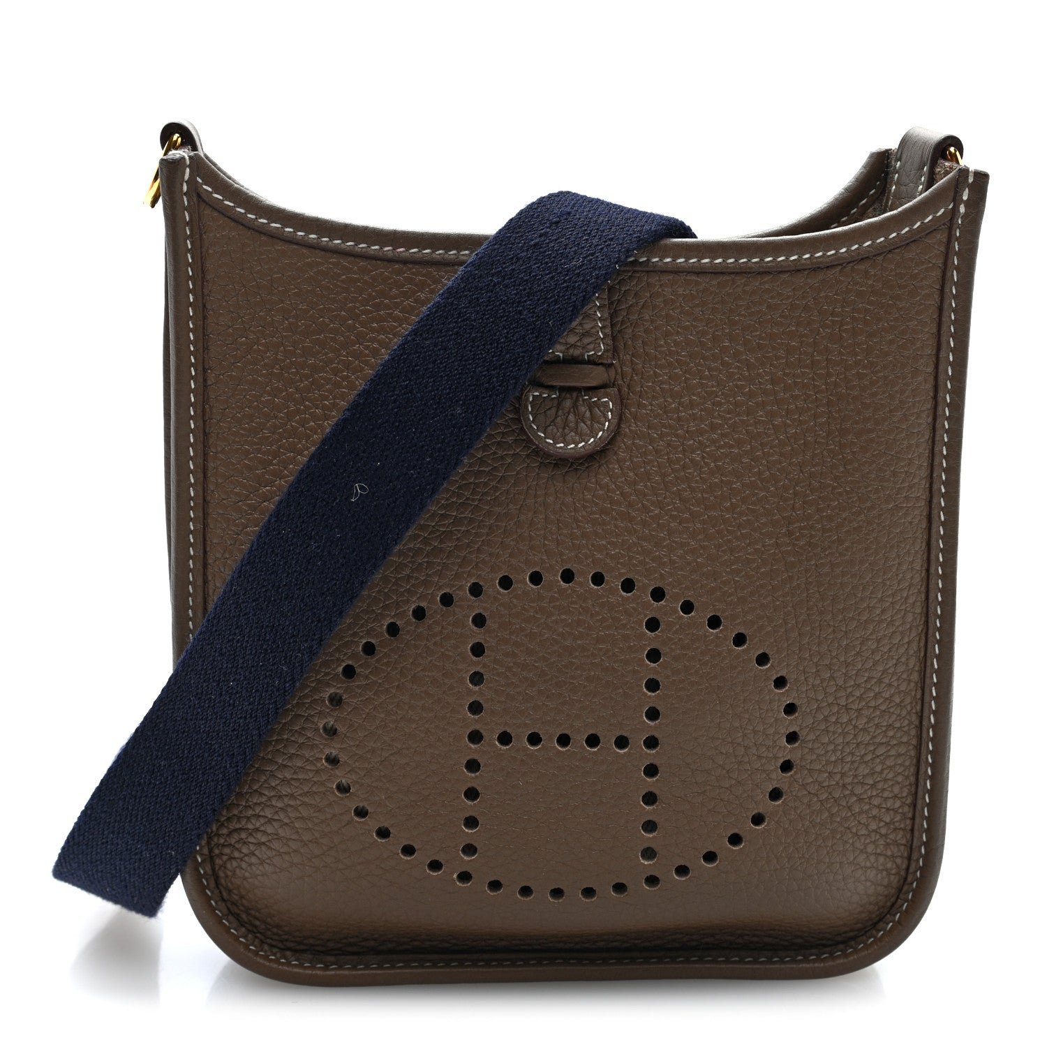 Hermes Taurillon Clemence Amazone Evelyne TPM Etoupe Bleu Indigo