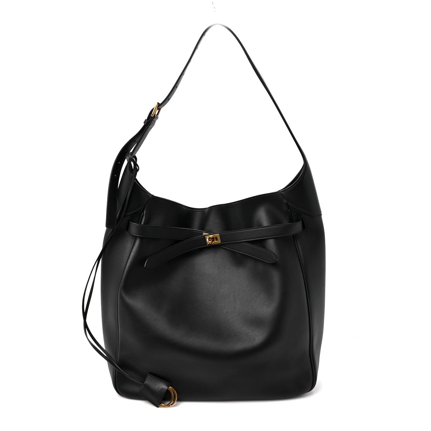 Balenciaga Smooth Calfskin Large Bel Air Hobo Black