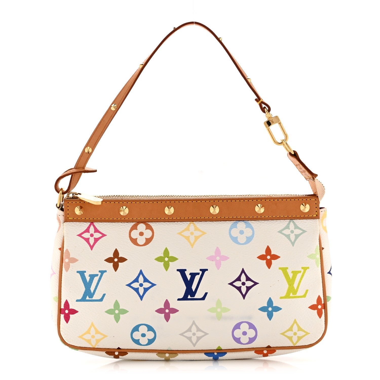 Louis Vuitton Monogram Multicolor Pochette Accessories White