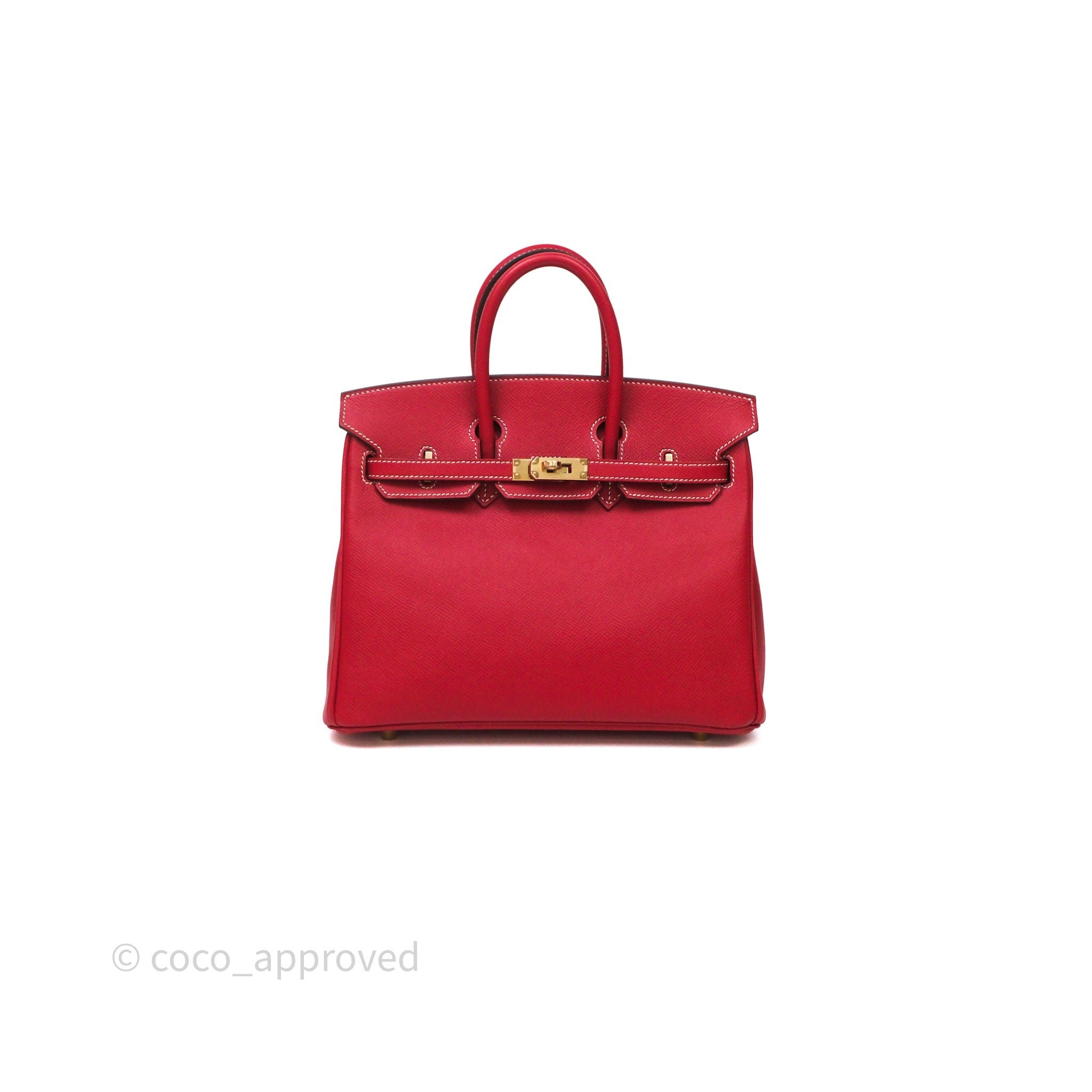 Hermes Hermès Birkin 25 Rouge Casaque Q5 Verso Blue Epsom Permabrass Gold Hardware
