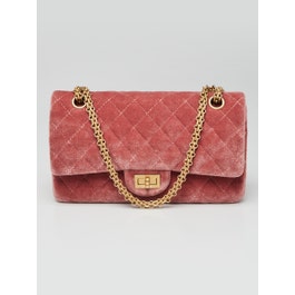 Chanel Pink 2.55 Reissue Quilted Velvet 225 Flap Bag