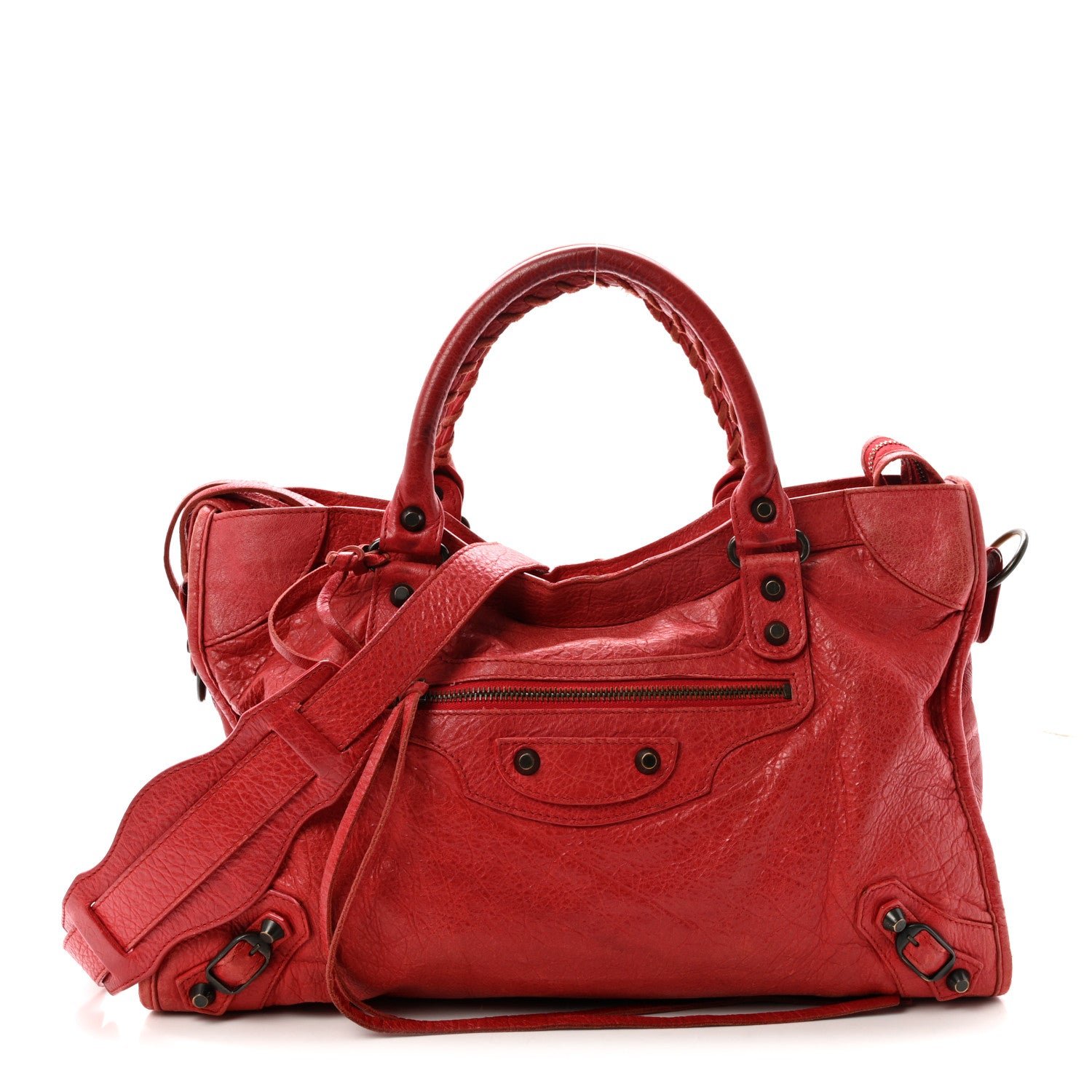 Balenciaga Agneau Classic Hardware City Rouge Coquelicot