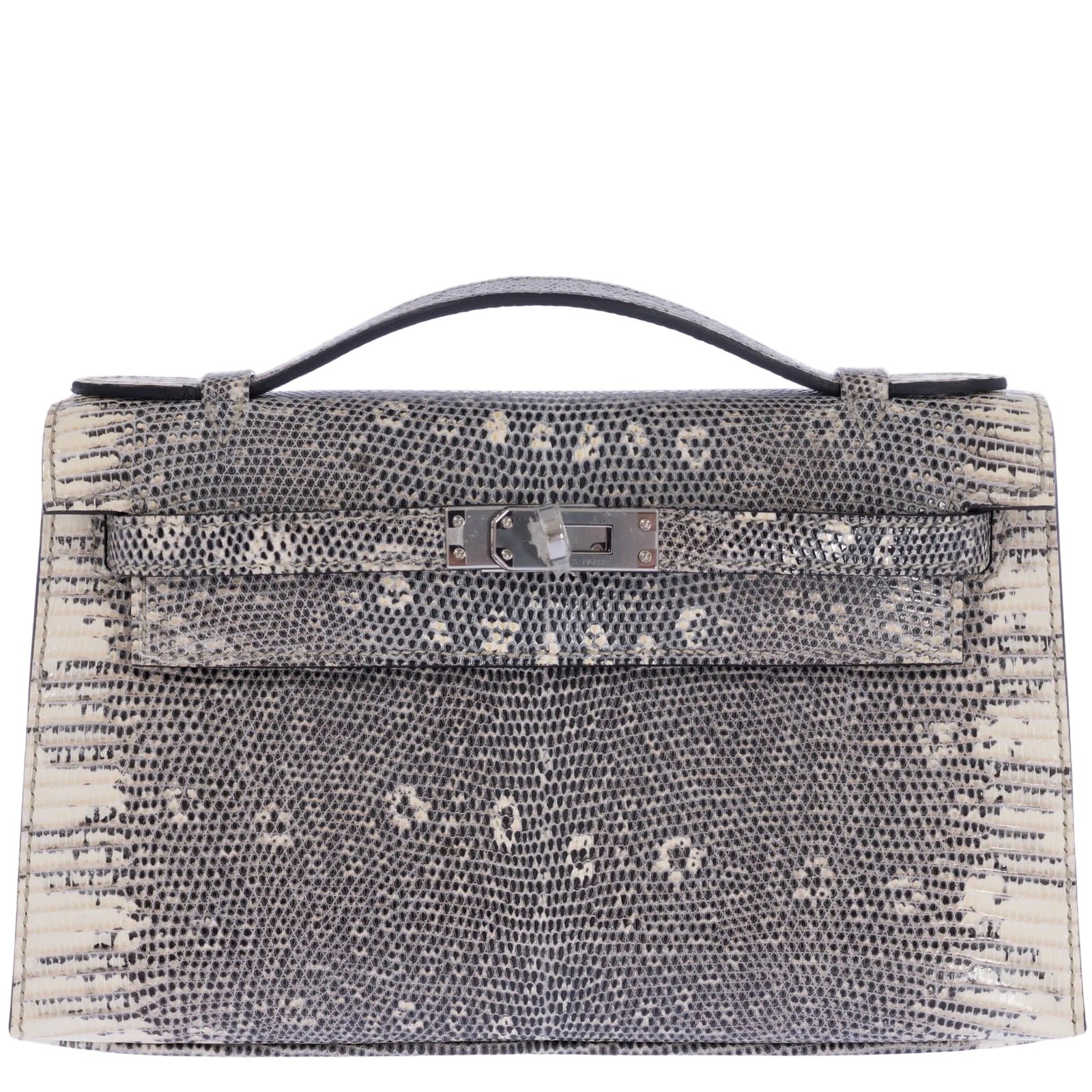 Hermès Kelly Pochette Ombré Niloticus Lizard Palladium Hardware