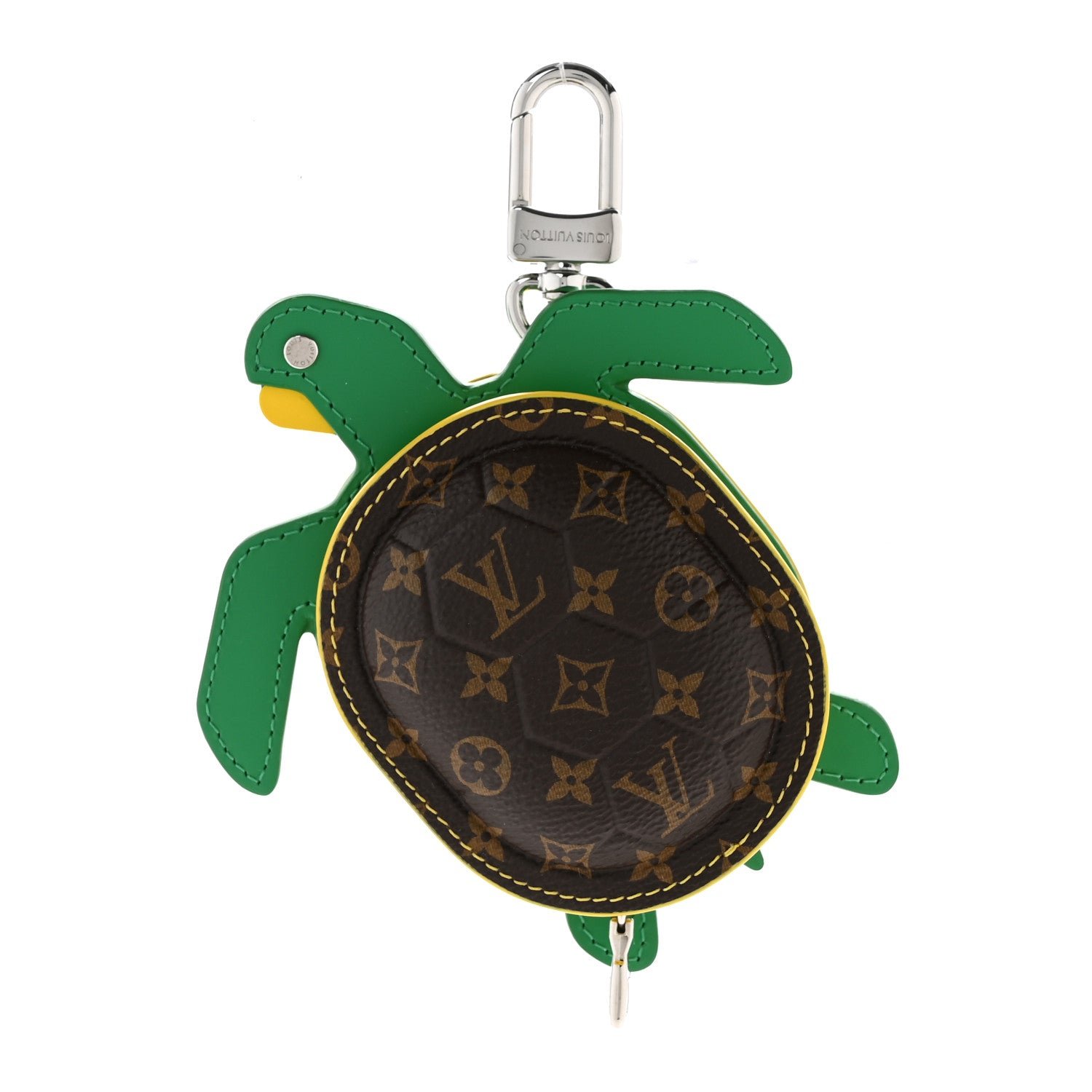 Louis Vuitton Monogram Calfskin LV Turtle Pouch Bag Charm Brown