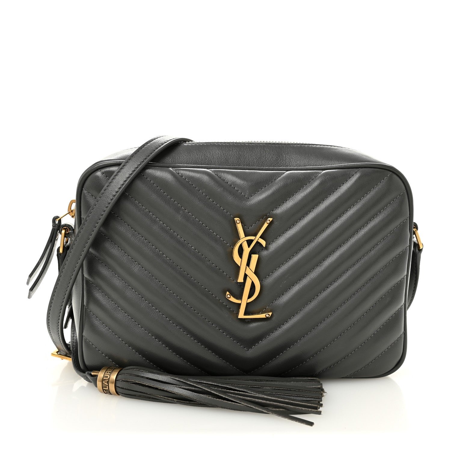 Saint Laurent Calfskin Matelasse Monogram Lou Camera Bag Storm