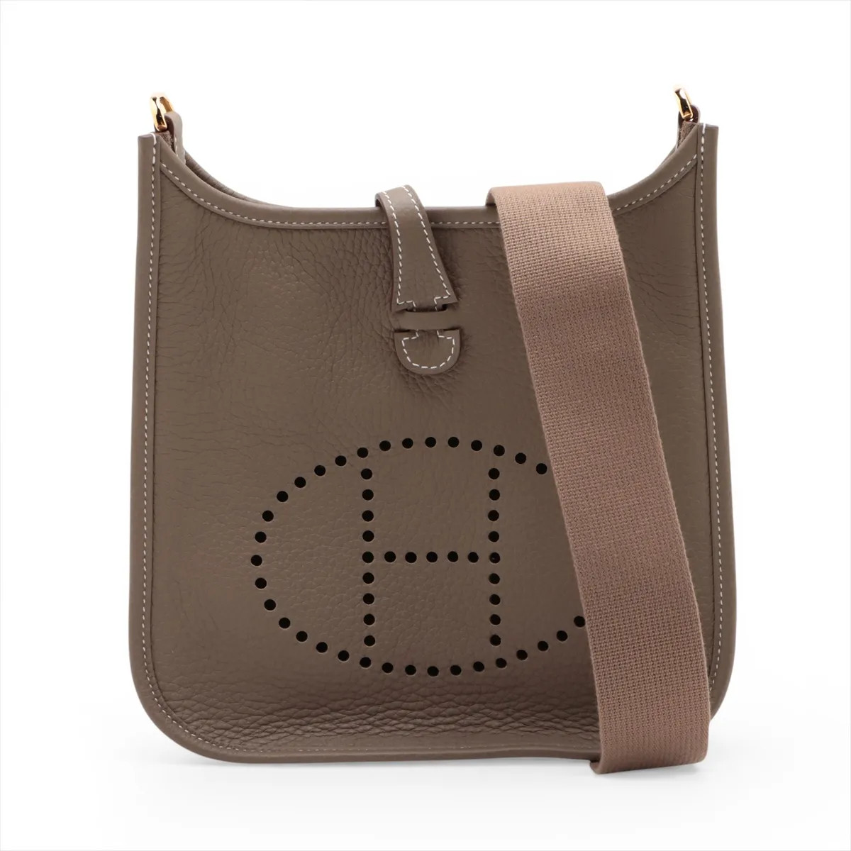 Hermès evelyn 3 23 Taurillon Clemence Etoupe Gold Metal Fittings