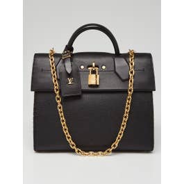 Louis Vuitton Louis Vuitton Black Leather City Steamer One Handle Bag