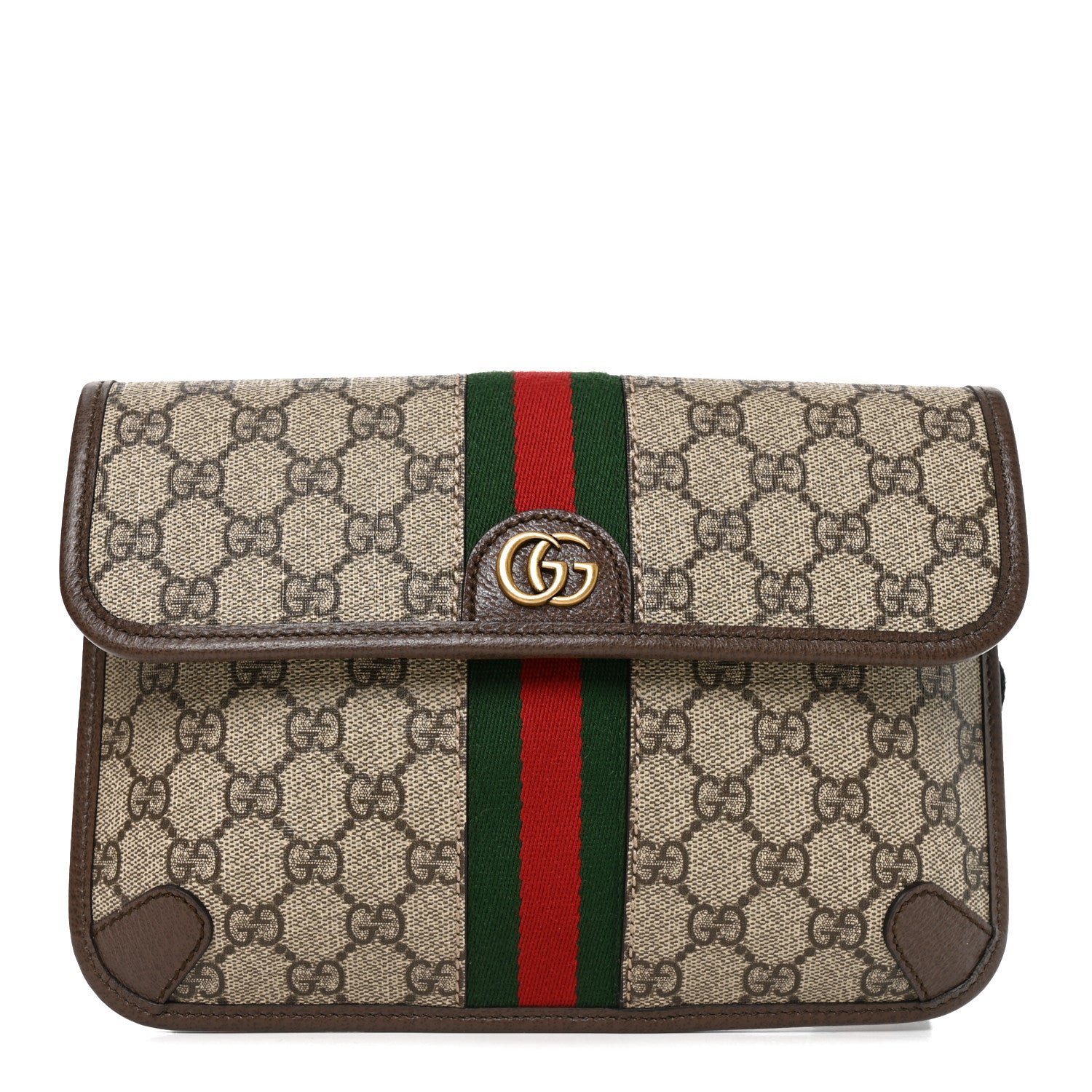 Gucci GG Supreme Monogram Web Small Ophidia Belt Bag Brown