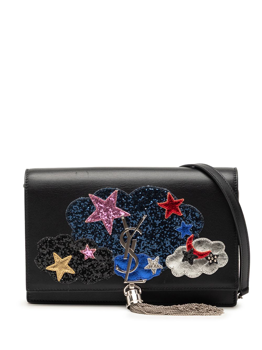 2016 Calfskin Cloud Star Applique Classic Monogram Kate Tassel Wallet on Chain crossbody bag