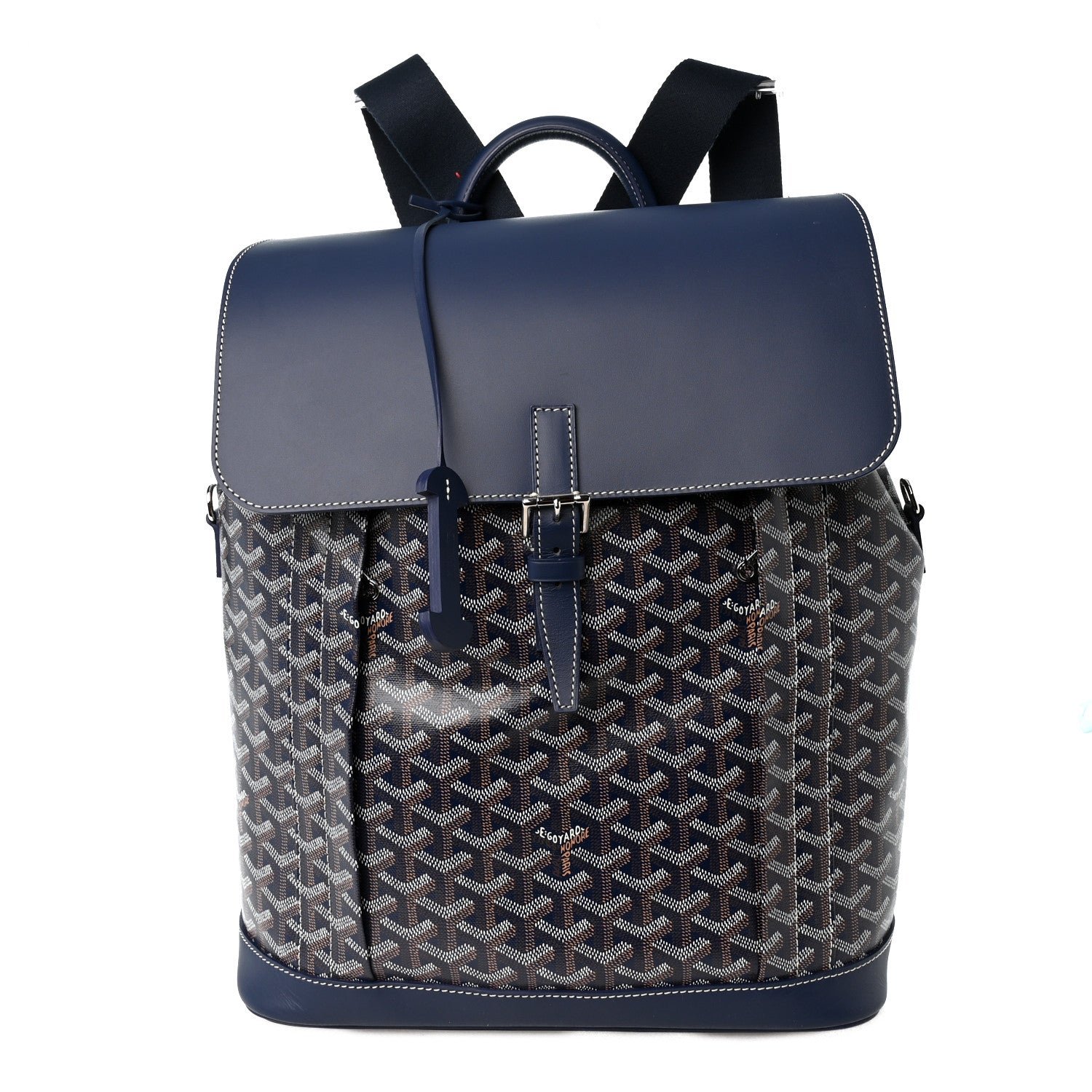 Goyard Goyardine Calfskin Alpin MM Backpack Navy