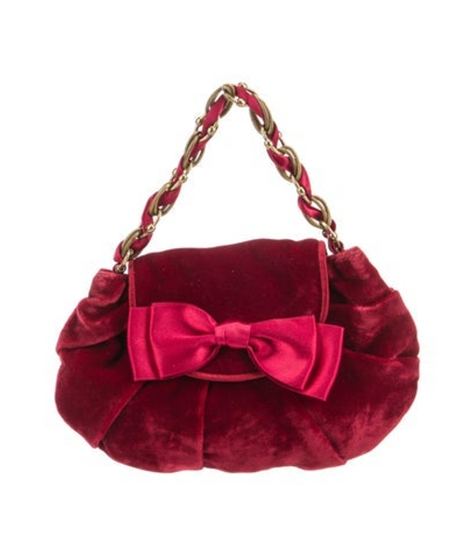 Moschino Velvet Top Handle Bag