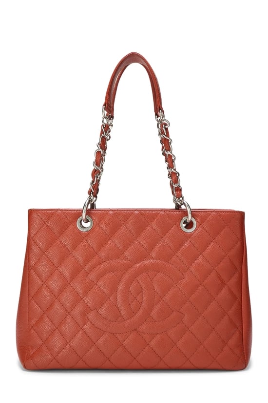 Orange Quilted Caviar Grand Shopping Tote (GST)