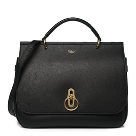 Mulberry Grain Calfskin Amberley Satchel Black