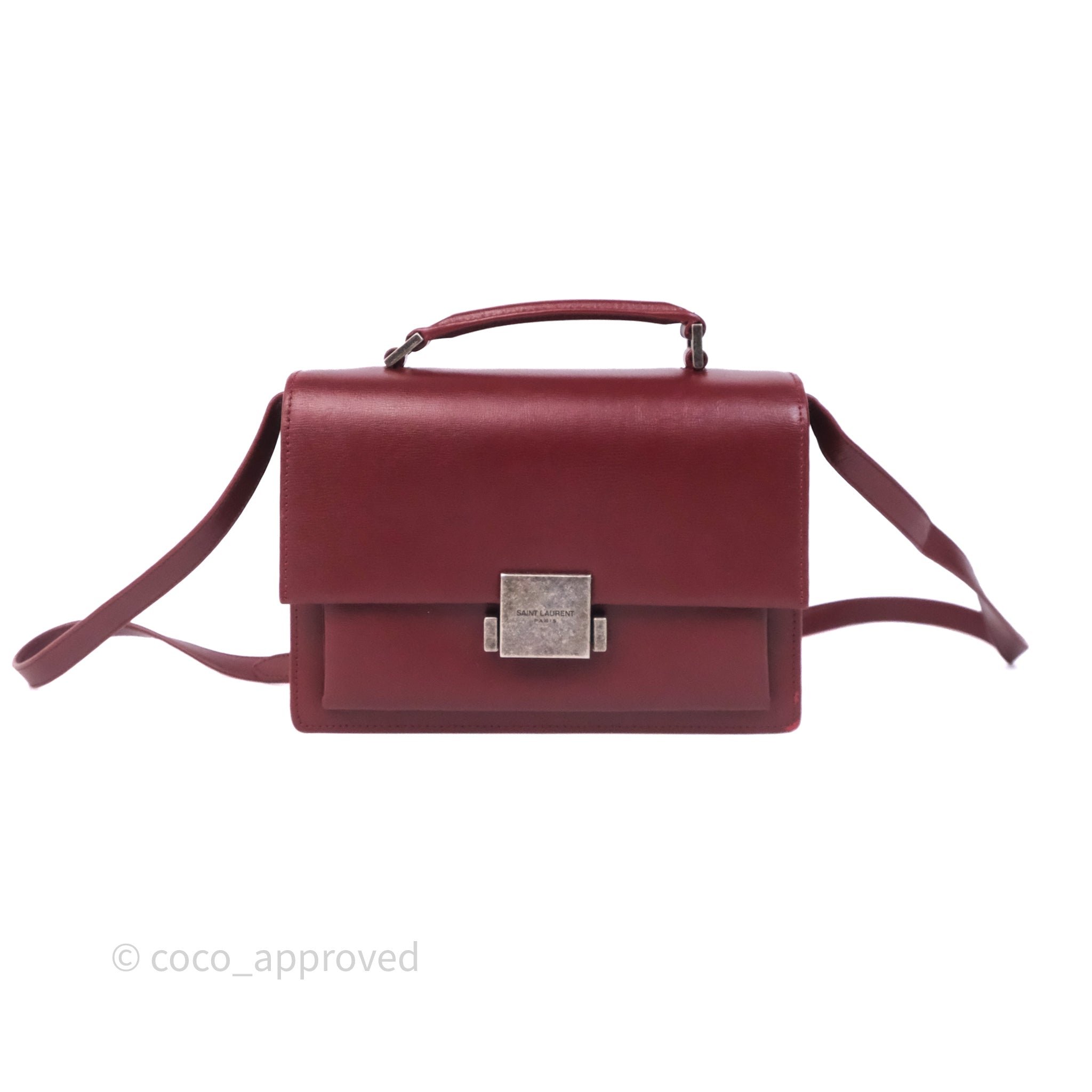 Saint Laurent Bellechasse Burgundy Aged Silver Hardware