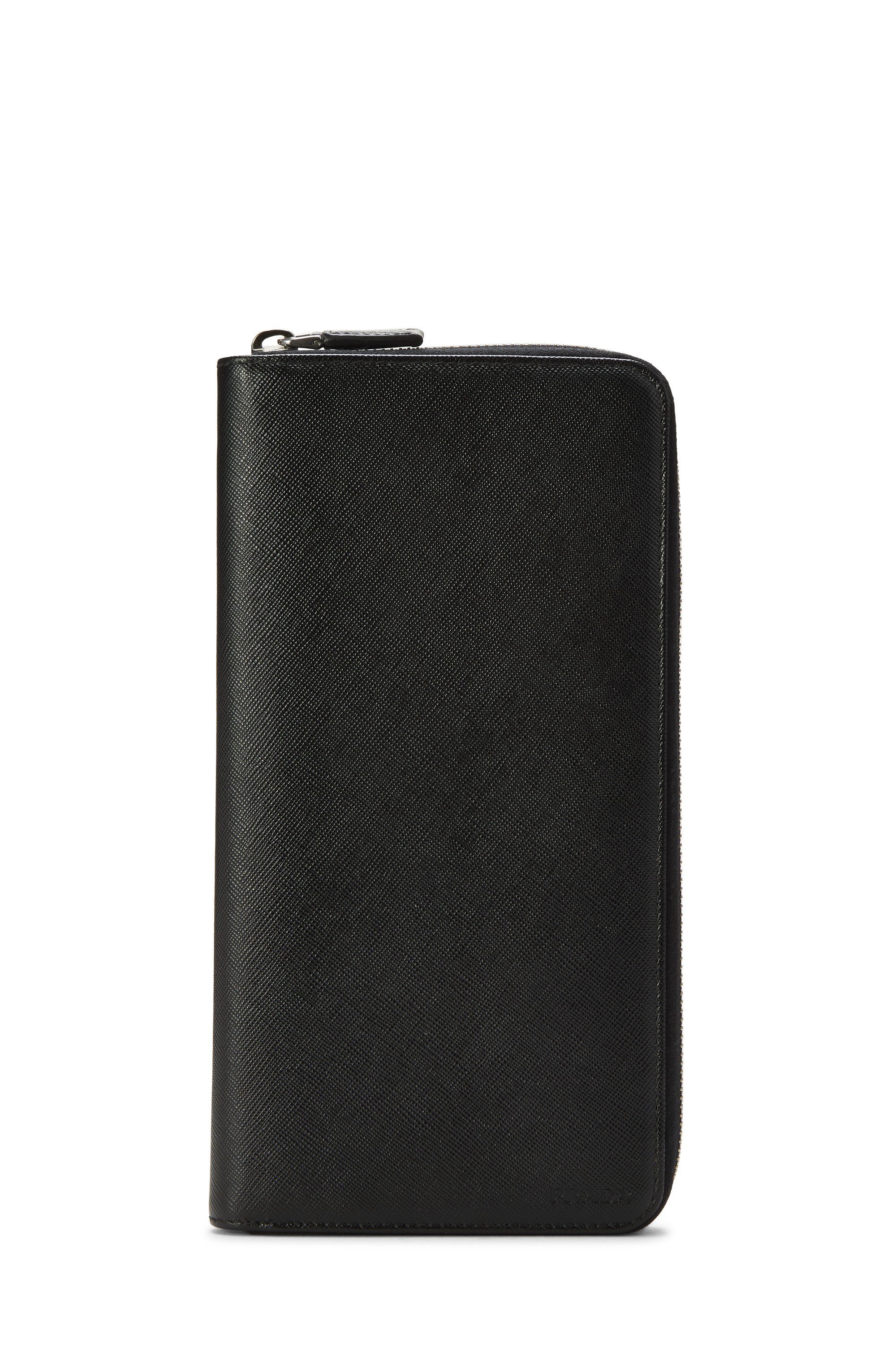 Black Saffiano Zip Around Wallet