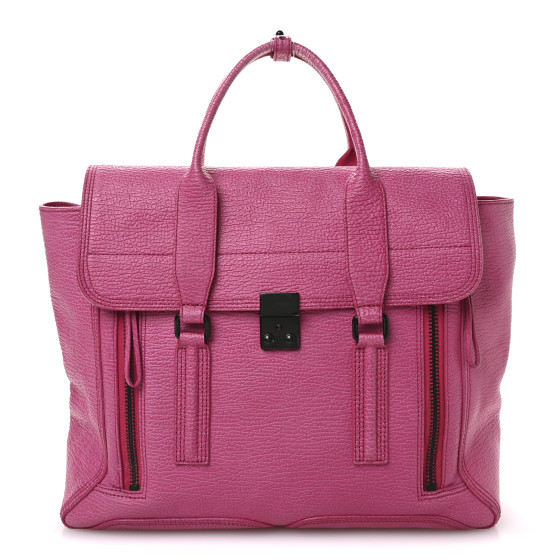 3.1 Phillip Lim Textured Calfskin Large Pashli Satchel Bright Fuchsia