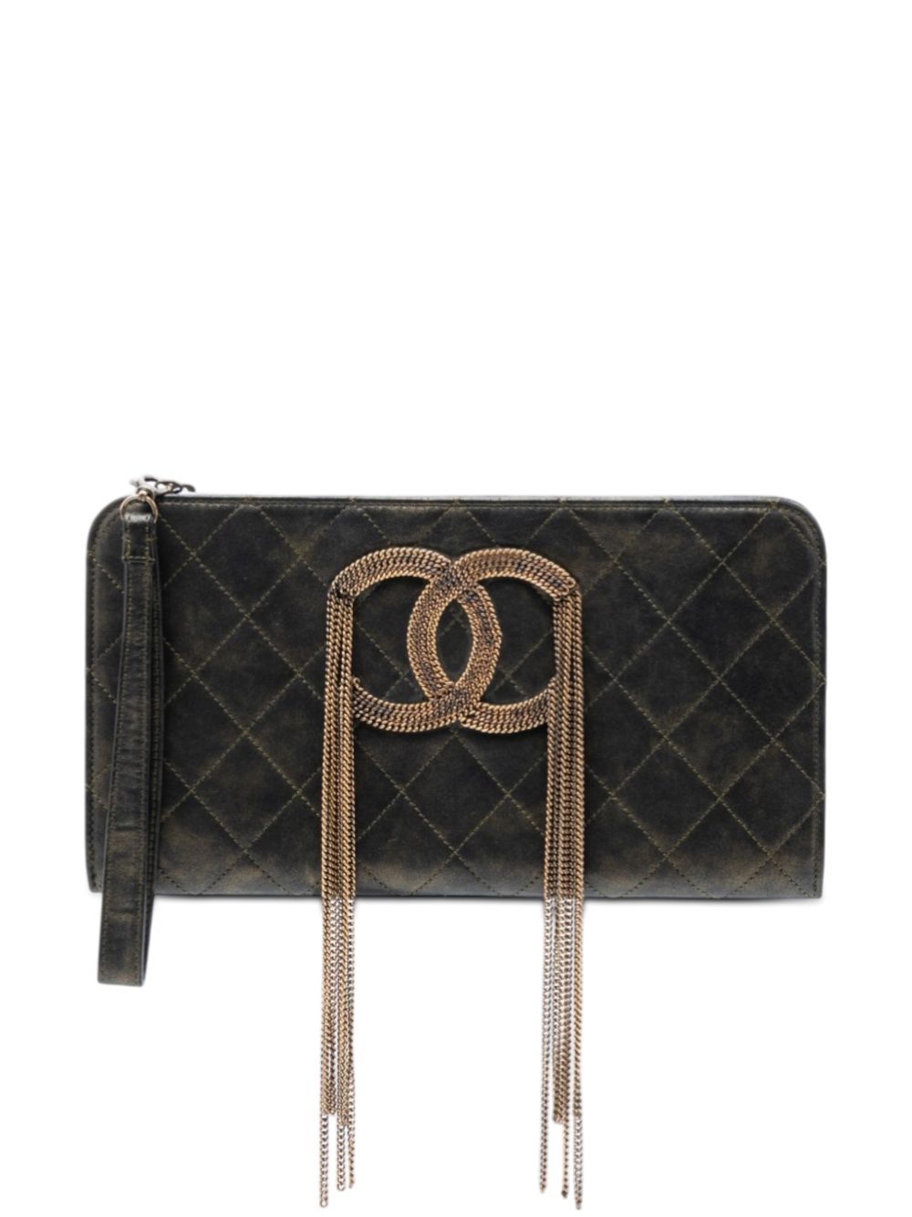 2010-2011 Metallic Lambskin CC Chain Fringe clutch bag