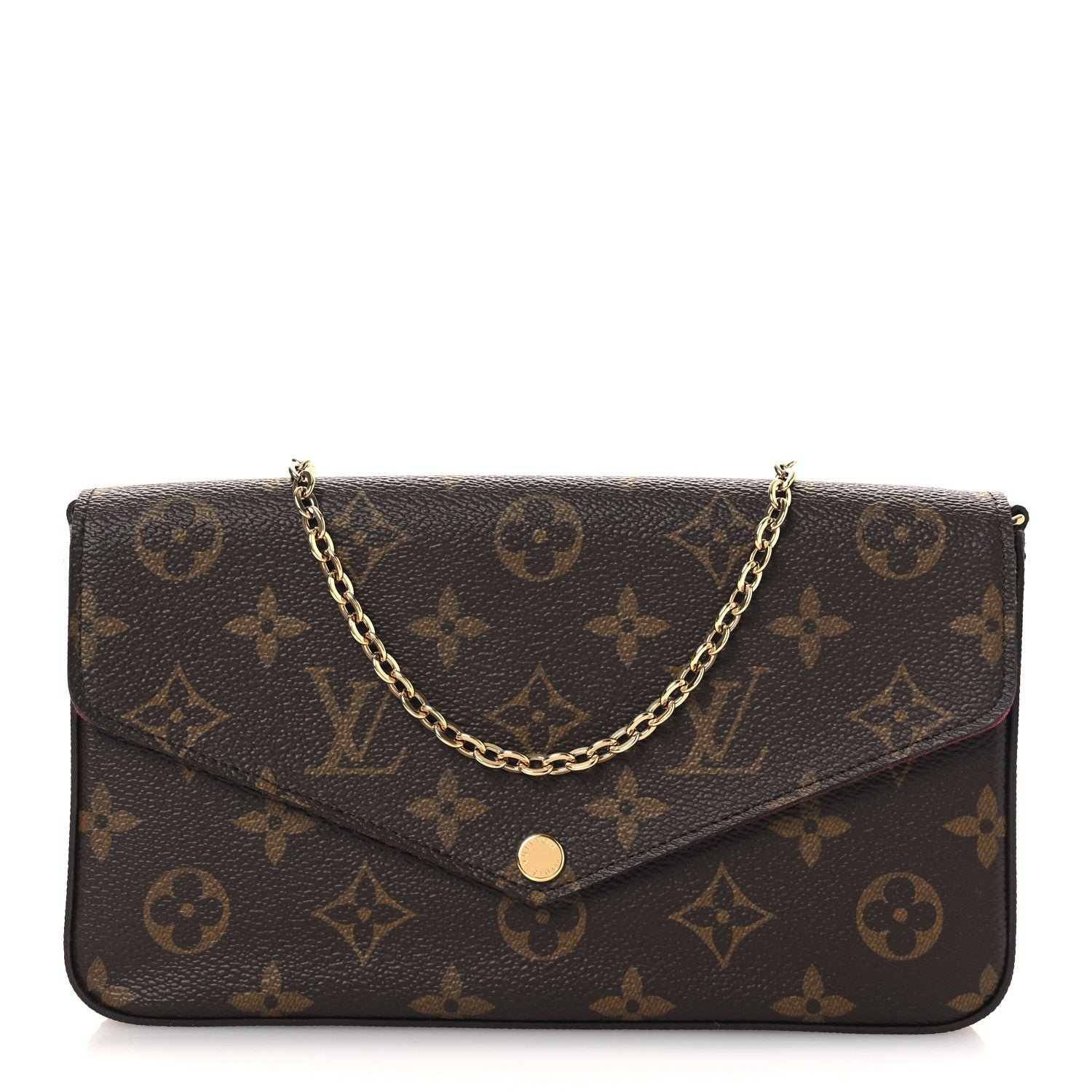 Louis Vuitton Louis Vuitton Monogram Pochette Felicie Chain Wallet Fuchsia